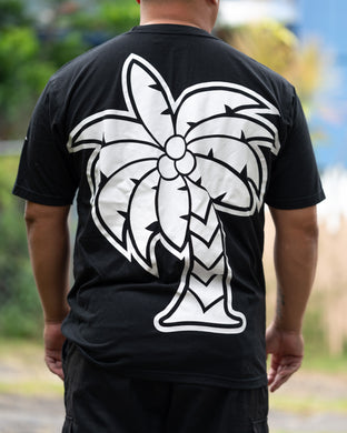 Coconut Tree Tshirt Flipped - BW