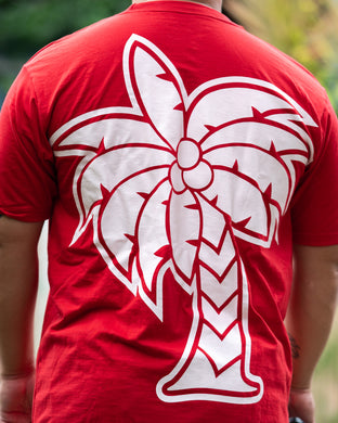 Coconut Tree Tshirt Flipped - Reds